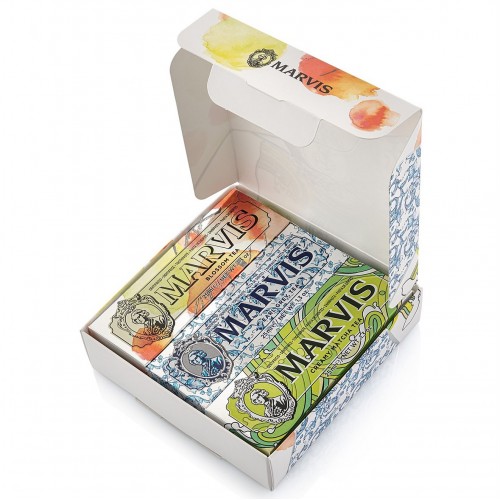 MARVIS玛尔仕薄荷牙膏意大利进口 下午茶系列礼盒装 限量版 3x25ml