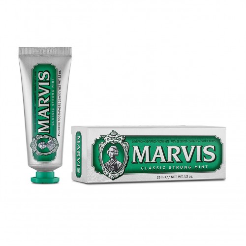 MARVIS玛尔仕经典薄荷牙膏25ml+漱口水30ml+牙刷 旅行套装