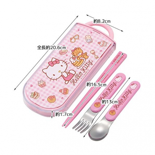 SKATER斯凯达 不锈钢叉勺筷子3件套带盒  Hello Kitty