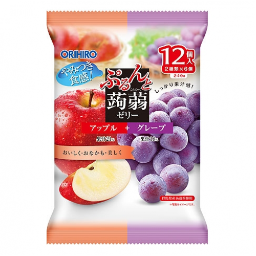 ORIHIRO 蒟蒻果冻苹果紫葡萄混装 240g 12枚入
