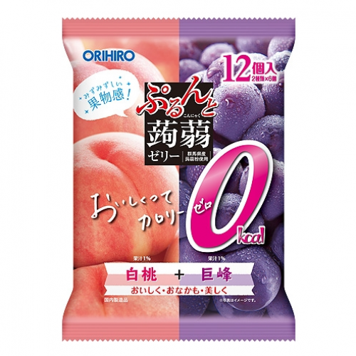 ORIHIRO 蒟蒻果冻白桃紫葡萄混装 240g 12枚入
