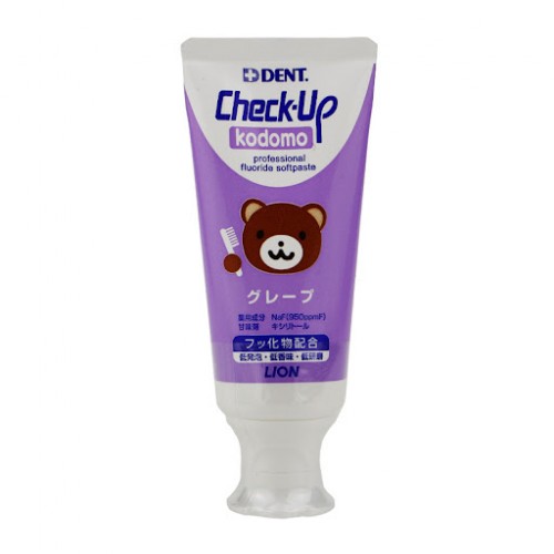 LION 狮王CHECK-UP儿童防蛀牙膏 葡萄味-紫色小熊 60g