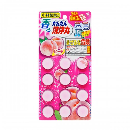 Kobayashi 小林制药 下水道水管浴厕厨房清洁丸 粉色桃子香 12粒